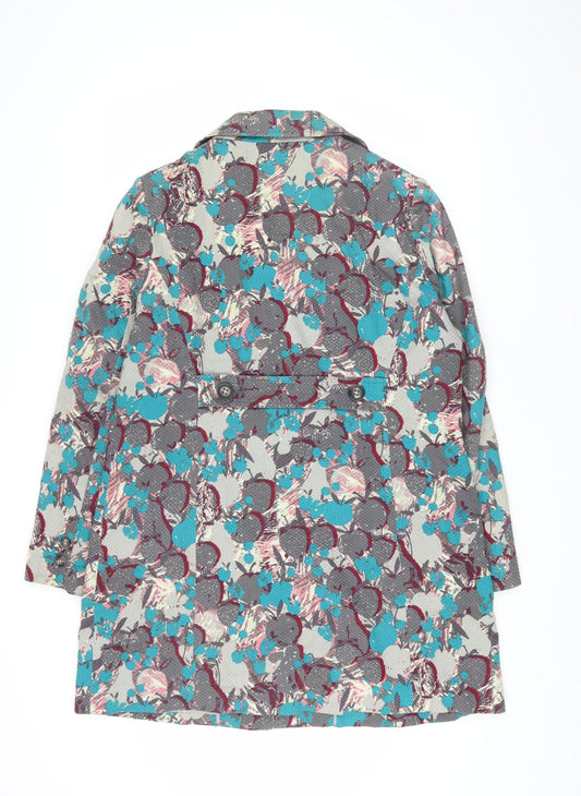 White Stuff Women's Multicoloured Floral Coat Size 16