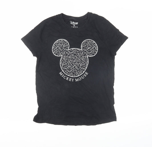 Disney Women's Black Mickey Mouse T-Shirt XS Casual