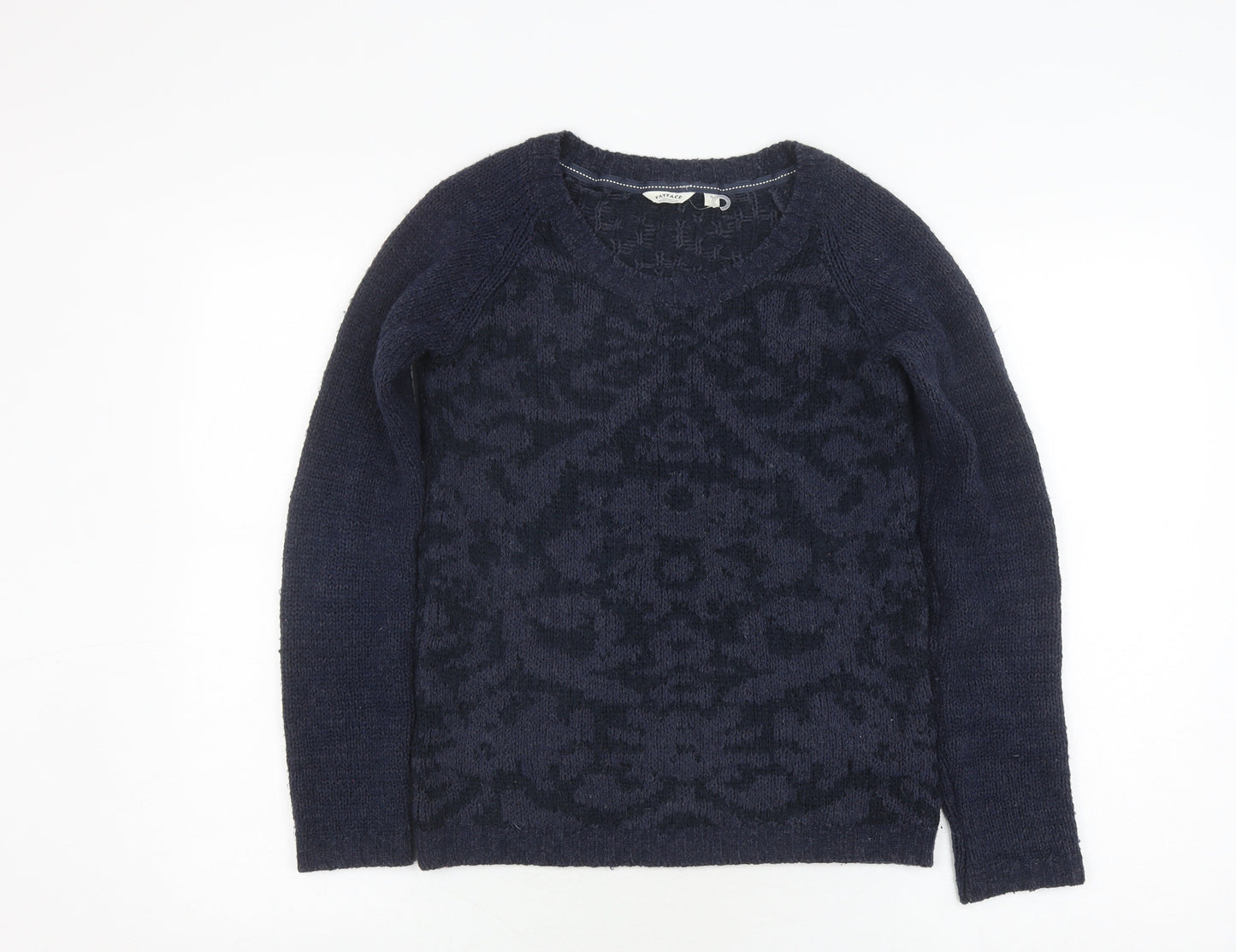 FatFace Women's Navy Acrylic Cable-Knit Pullover Jumper