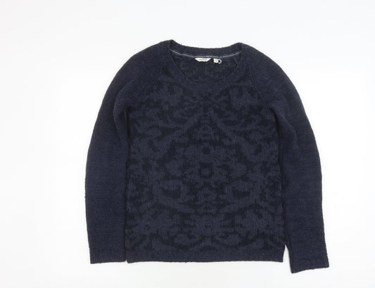 FatFace Women's Navy Acrylic Cable-Knit Pullover Jumper