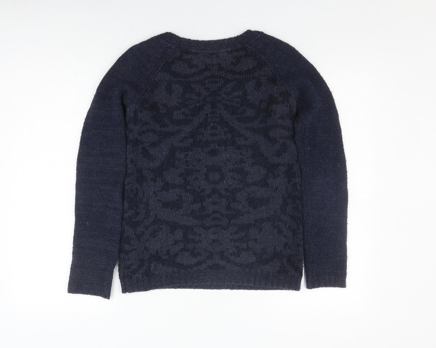 FatFace Women's Navy Acrylic Cable-Knit Pullover Jumper