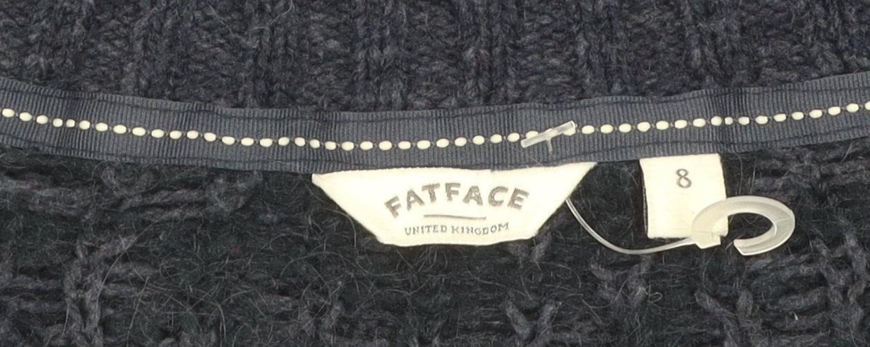 FatFace Women's Navy Acrylic Cable-Knit Pullover Jumper