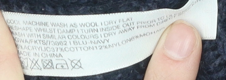 FatFace Women's Navy Acrylic Cable-Knit Pullover Jumper