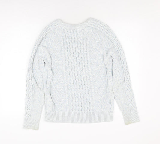Gap Women's Blue Cable-Knit Jumper M Knit Pullover