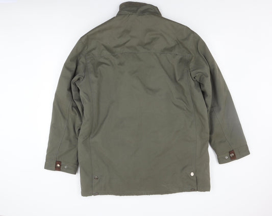 EWM Men's Green Coat, Size M, Stand-Up Collar