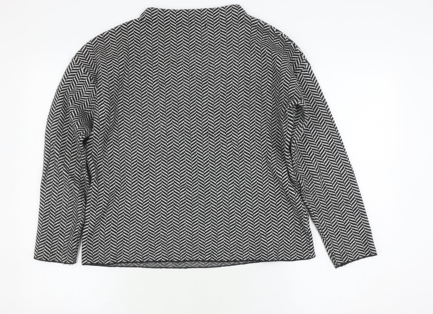 Tahari Women's Black Geometric Pullover Jumper M