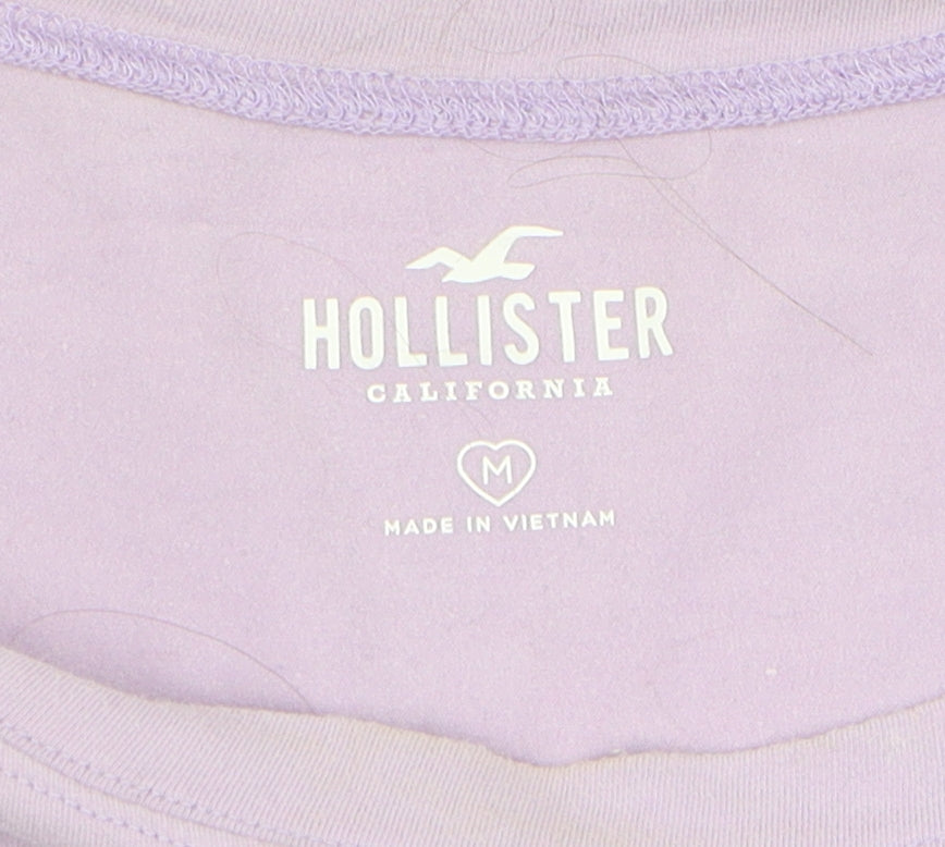 Hollister Women's Purple Cropped T-Shirt M