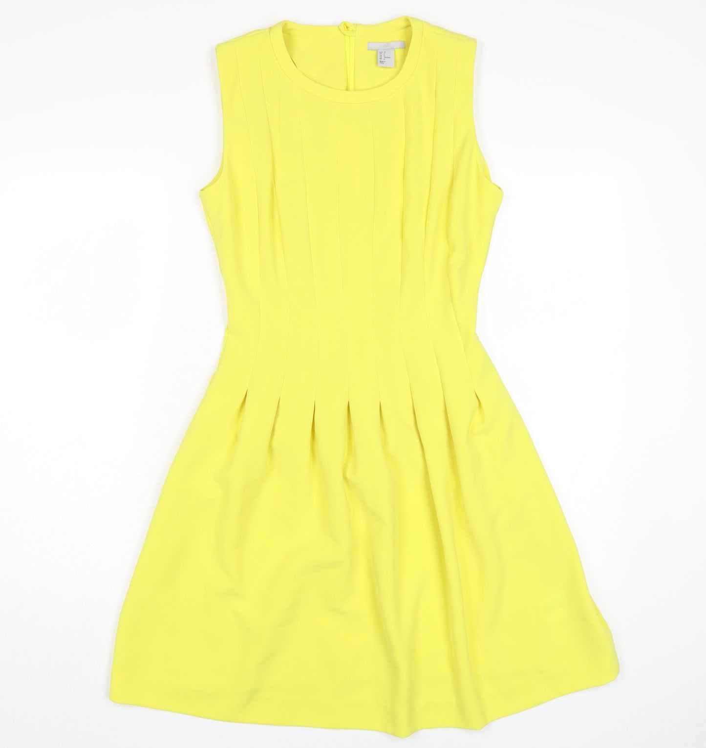 H&M Women's Yellow Sleeveless A-Line Dress Size 8