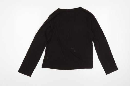 EWM Pure Classics Black V-Neck Long Sleeve Top S