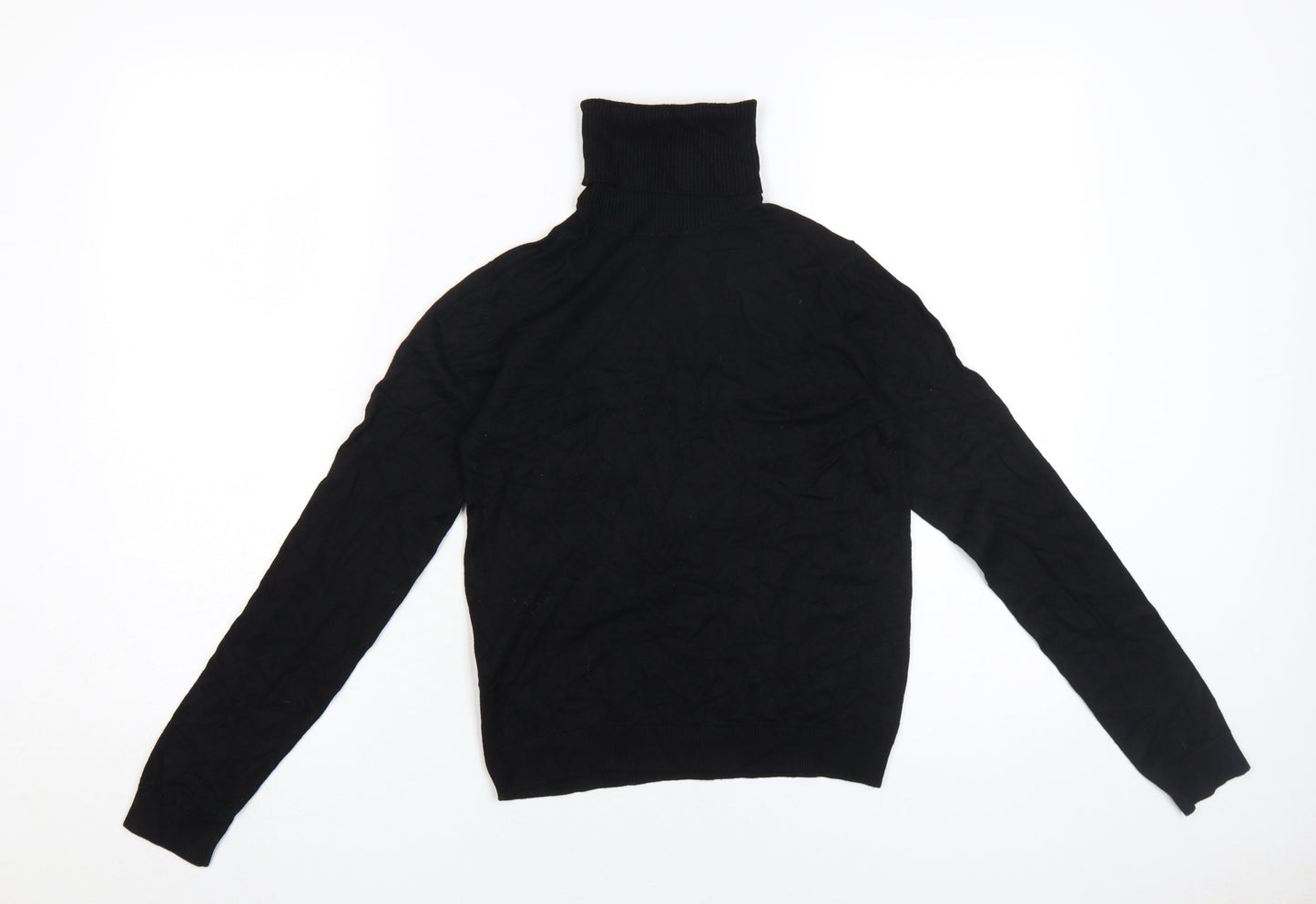 MNG Women's Black Pullover Roll Neck Jumper