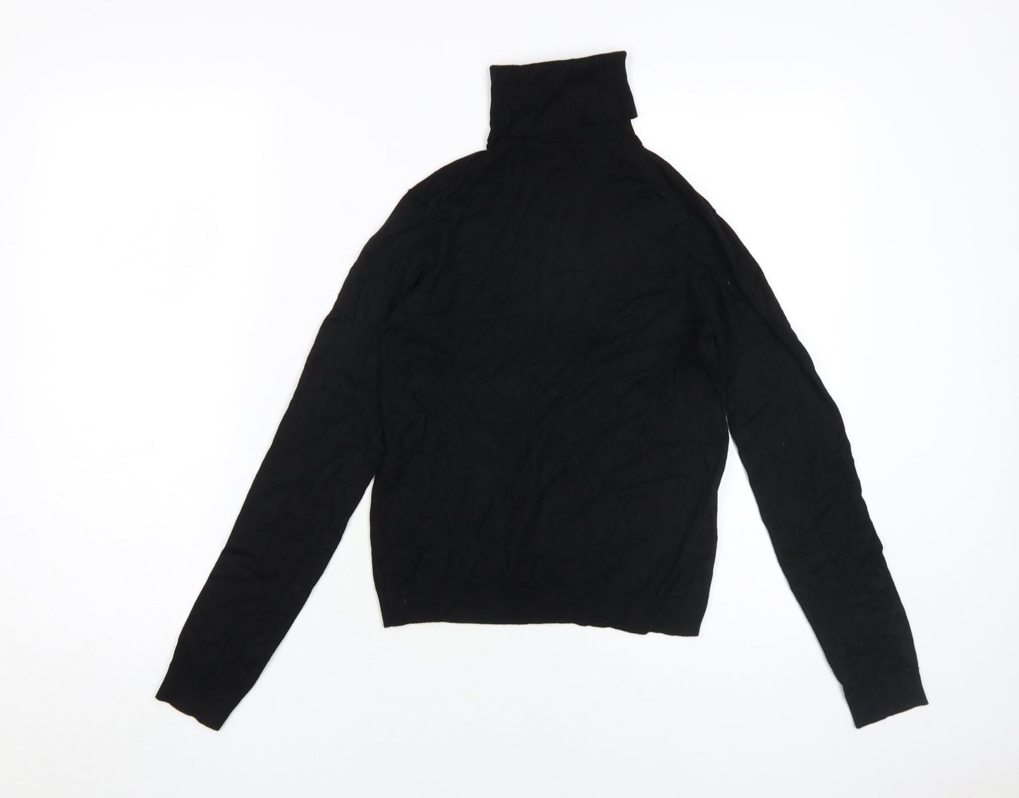 MNG Women's Black Pullover Roll Neck Jumper