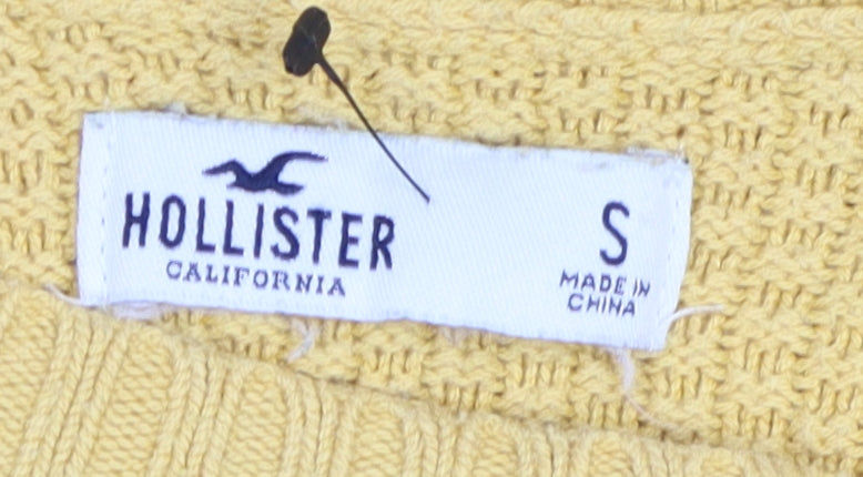 Hollister Women's Yellow Pullover Jumper Size S