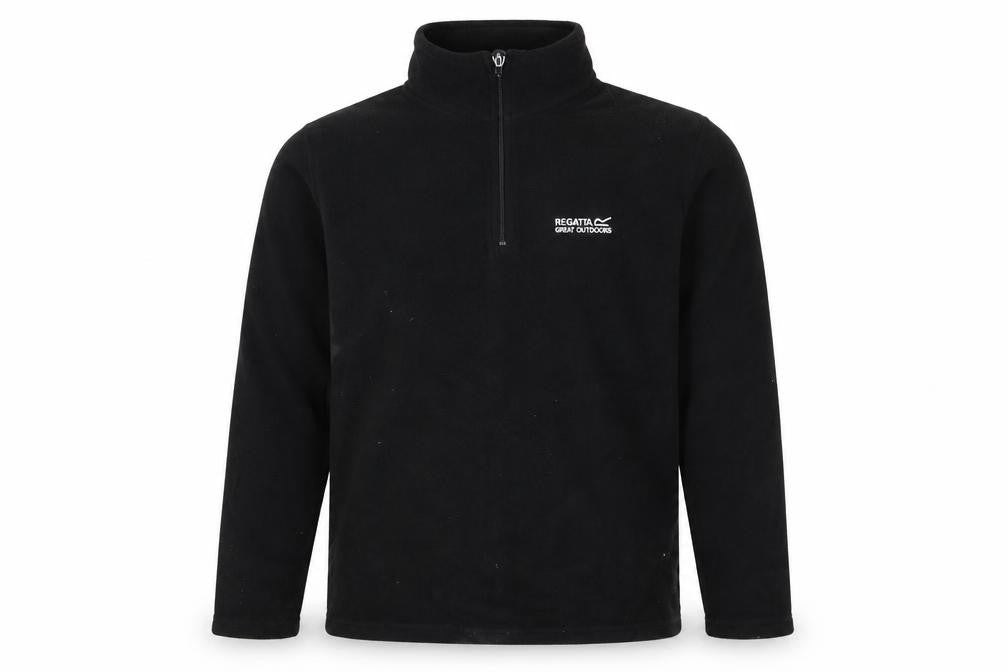Mens UK M Regular Regatta Black 1/4 Zip Sweatshirt