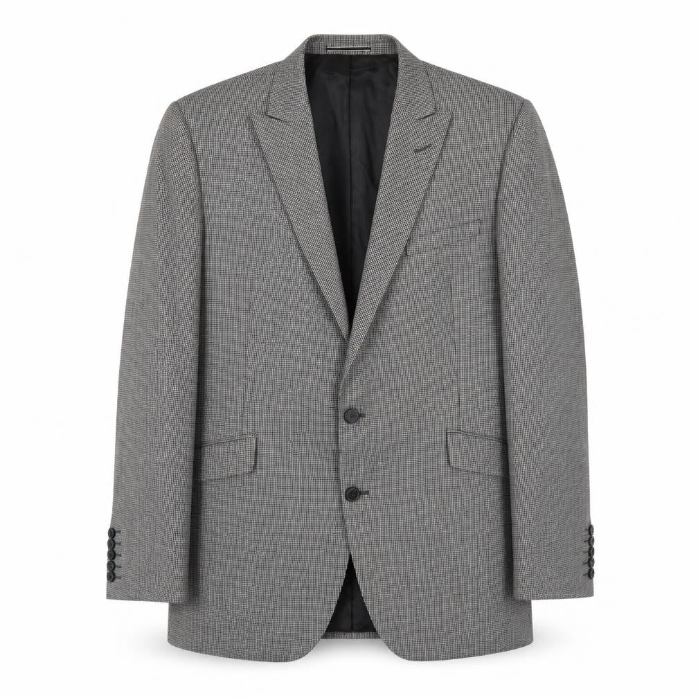 Marks and Spencer Men's Black Check Blazer, Size 44R, Wool