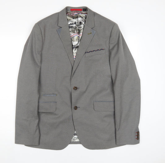 Ted Baker Men's Grey Blazer, Size 5, Double-Vented