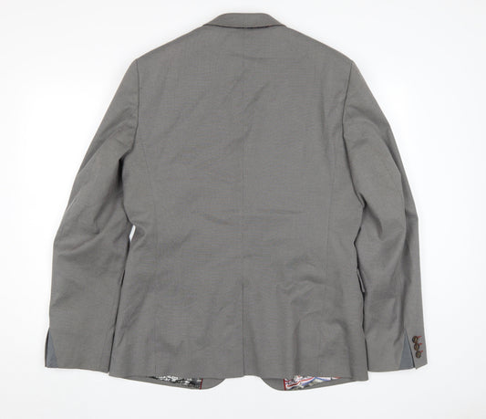 Ted Baker Men's Grey Blazer, Size 5, Double-Vented