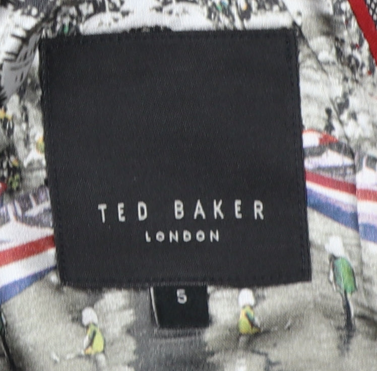 Ted Baker Men's Grey Blazer, Size 5, Double-Vented