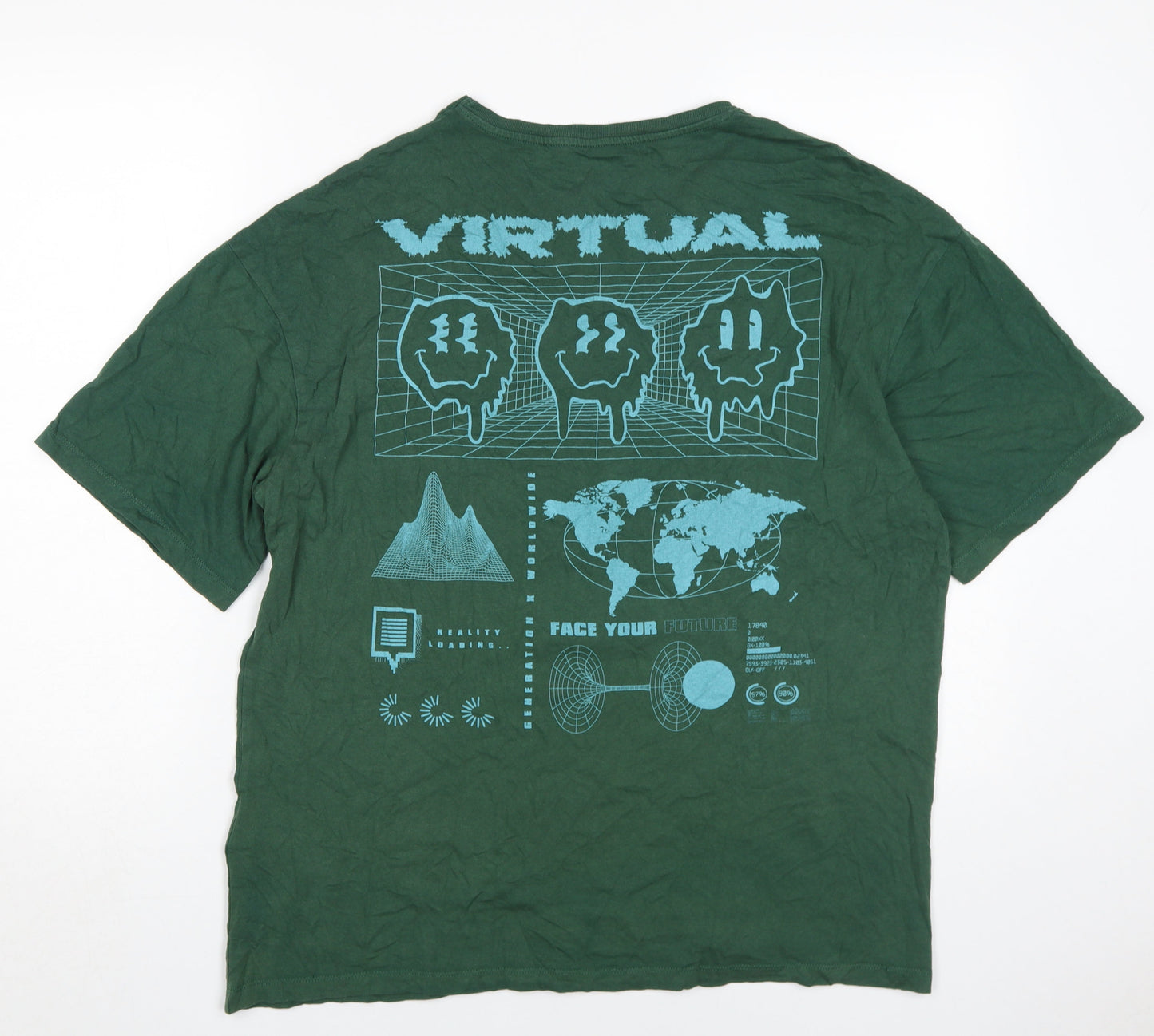 Jack & Jones Men's Green Graphic Print Tee, L