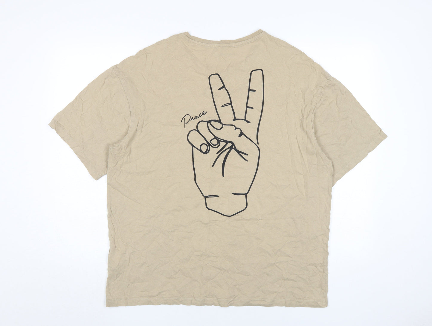 Jack & Jones Men's Beige L Graphic Tee