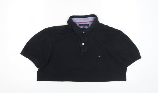 Tommy Hilfiger Black Crop Polo XL Unisex Classic
