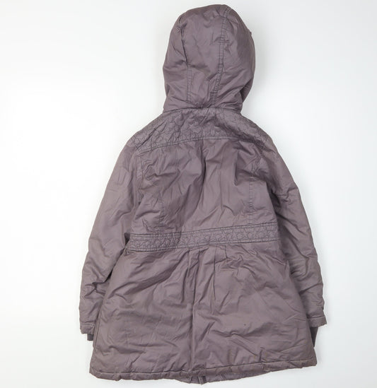 Vertbaudet Girls Grey Parka Coat 7-8 Years