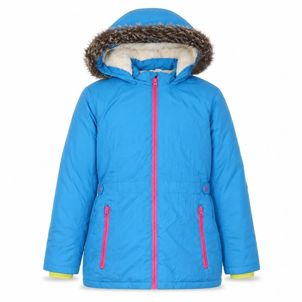 Front view of Marks & Spencer girls’ blue puffer jacket 11-12 years