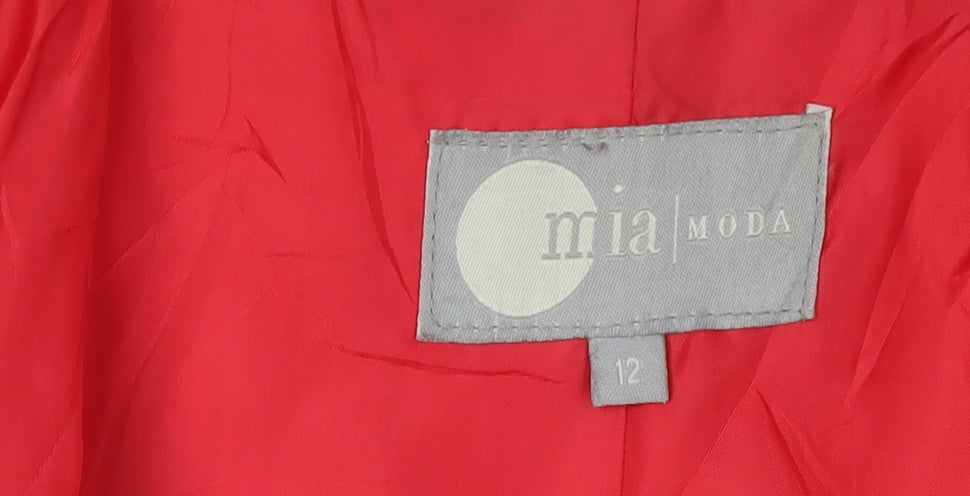 Mia Moda Women's Red Cotton Pea Coat Size 12
