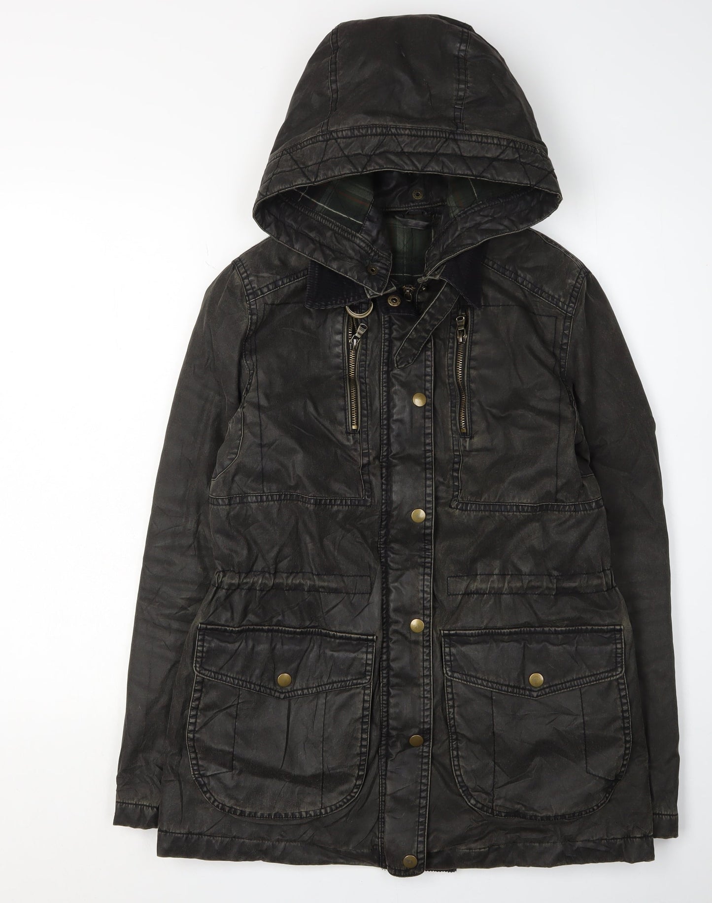 Topshop Women's Black Parka Jacket Size 8
