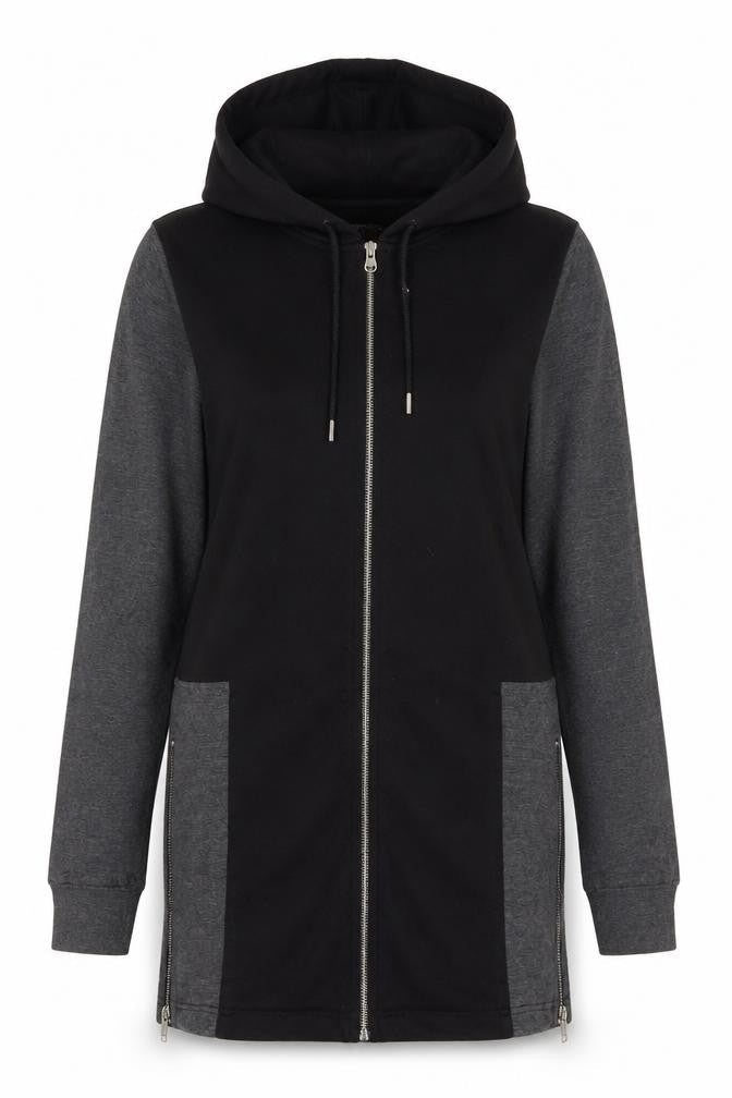 Genetic Womens Apparel Black Zip Hoodie, Size M