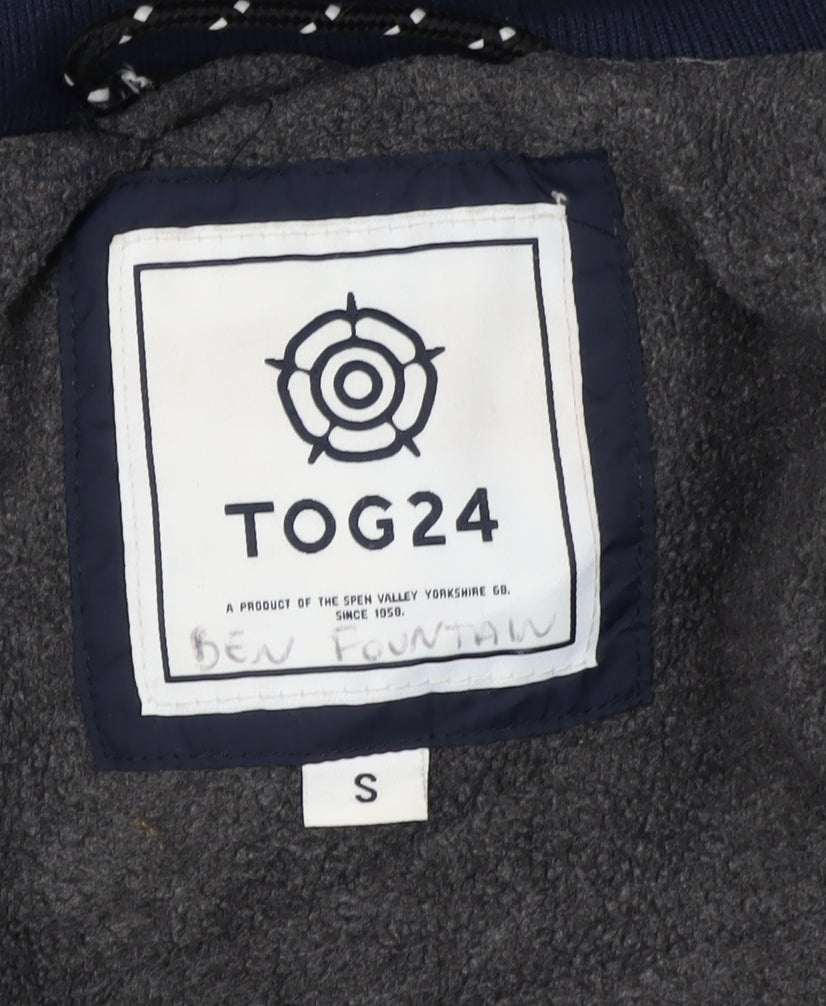 TOG24 Men's Blue Puffer Jacket S Hooded Winter