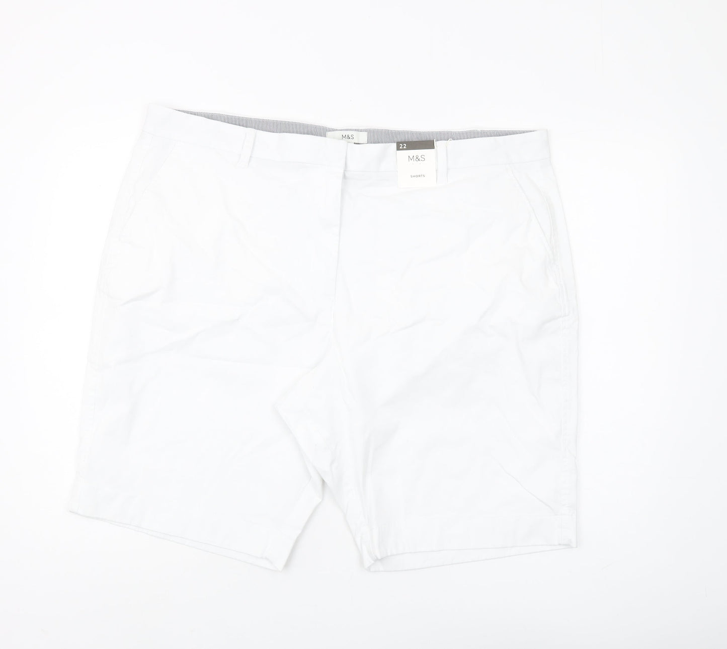 Marks and Spencer Women's White Chino Shorts Size 22