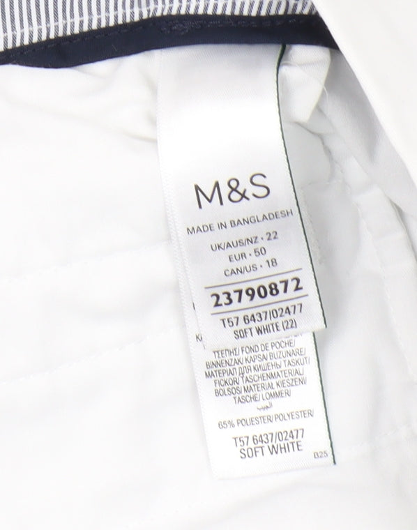 Marks and Spencer Women's White Chino Shorts Size 22