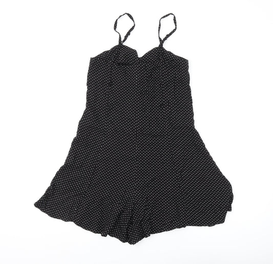 Pins and Needles Women's Black Polka Dot Playsuit S