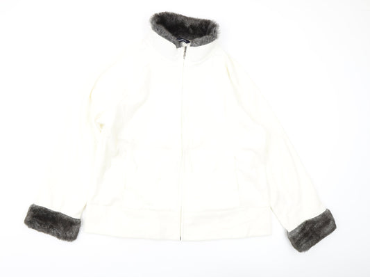 Peter Storm Women's White Fur Trim Hoodie Size 20