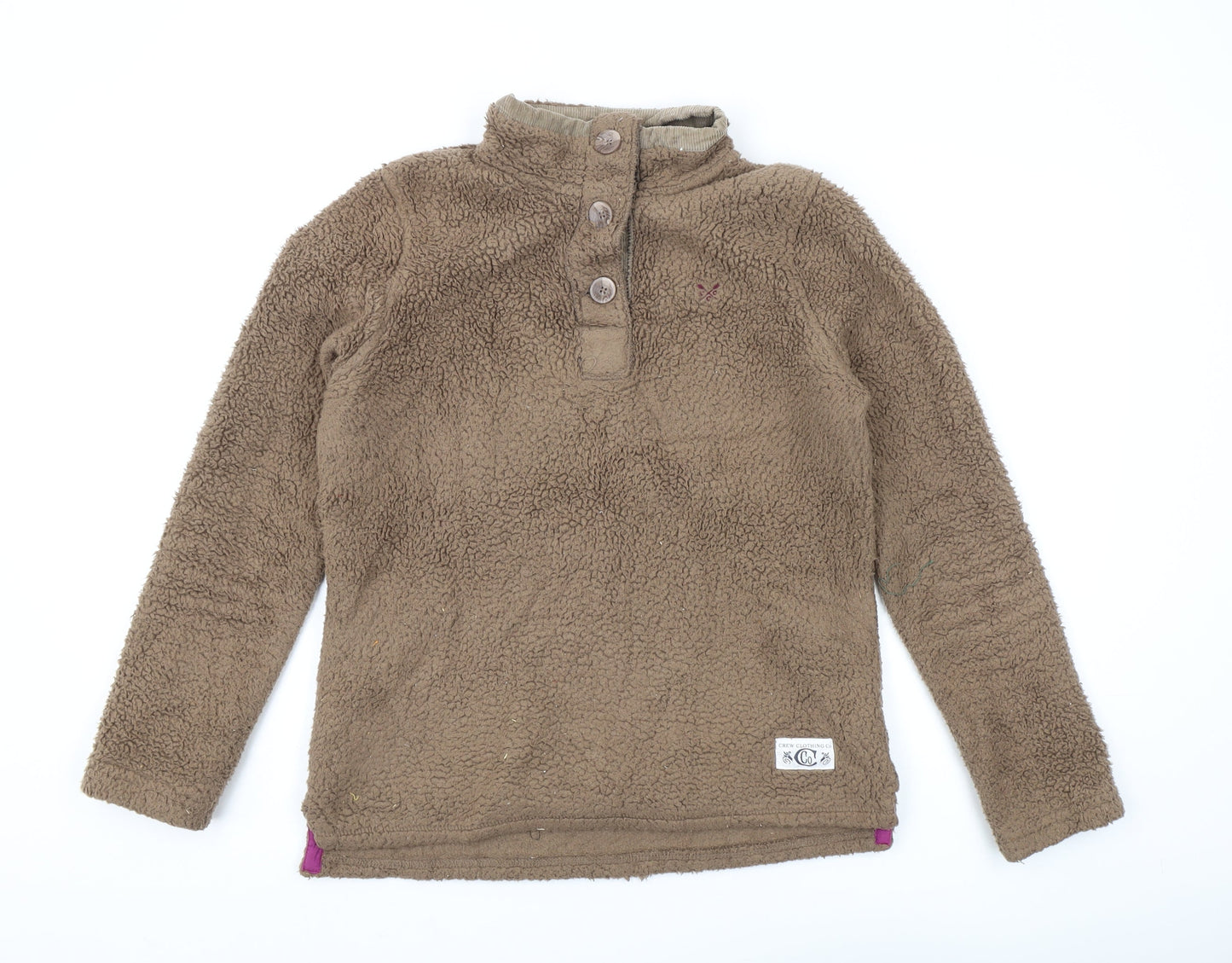 Crew Clothing Co Women’s Brown Fleece Henley Sweatshirt Size 12