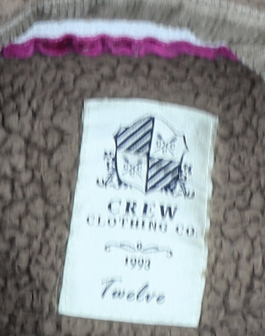 Crew Clothing Co Women’s Brown Fleece Henley Sweatshirt Size 12