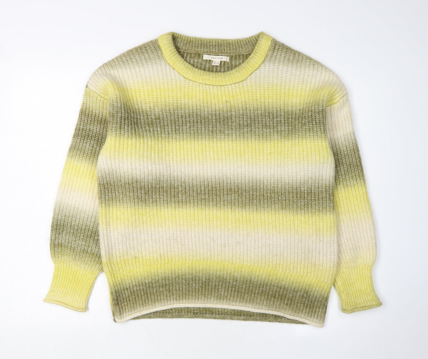 White Stuff Women's Green Striped Pullover Jumper Size 12