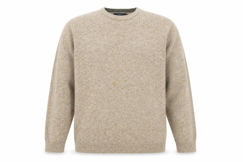 Atlantic Bay Men's Beige Pullover Jumper, L, Crew Neck