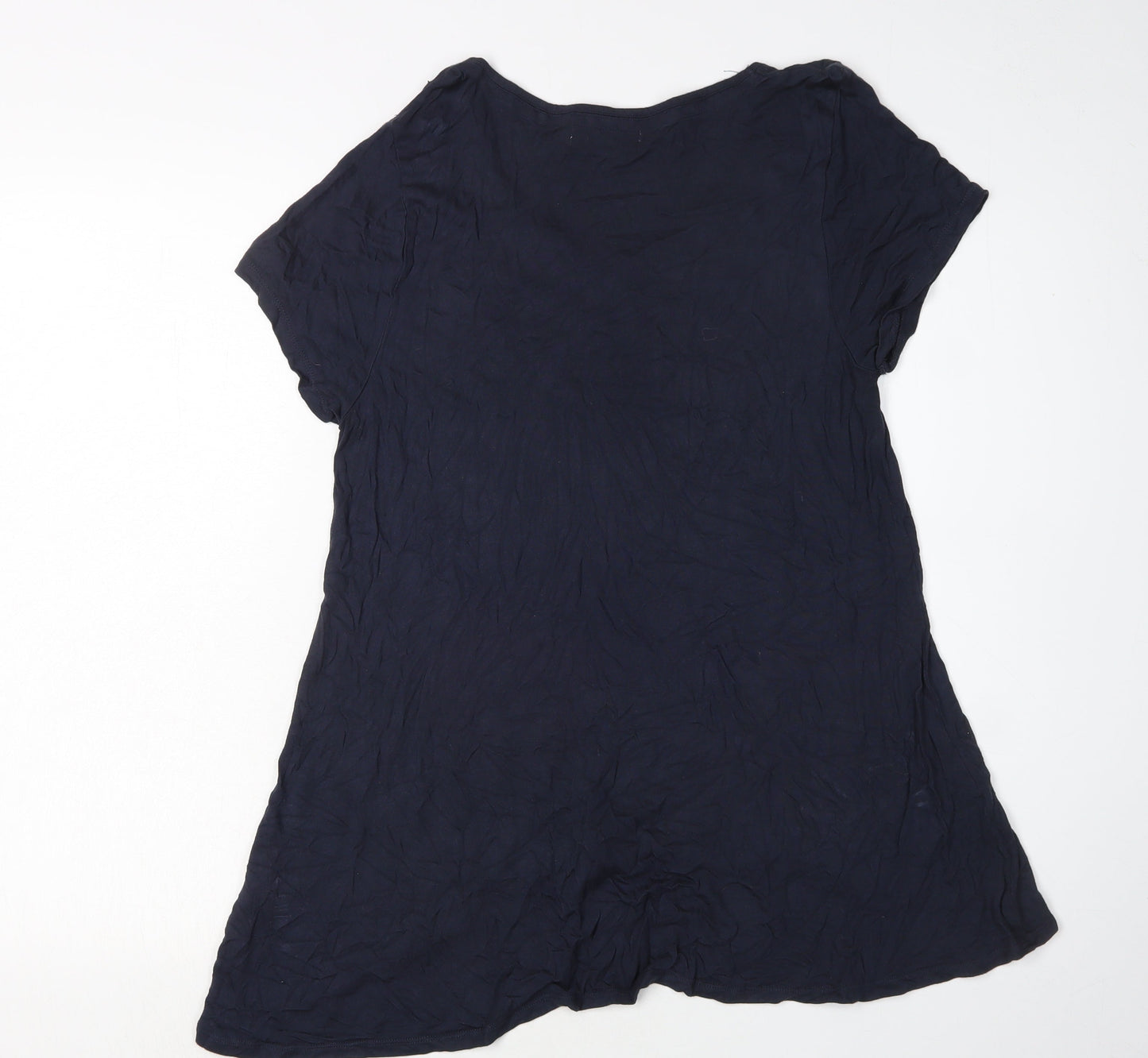 RJR John Rocha Women's Blue V-Neck T-Shirt Size 12