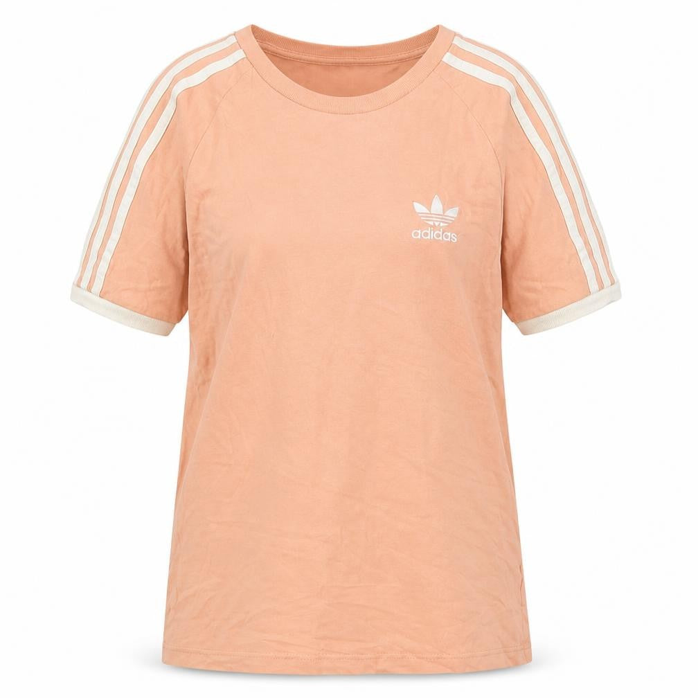 Front view of Adidas Women's Pink Cotton T-Shirt XS Raglan Sleeve