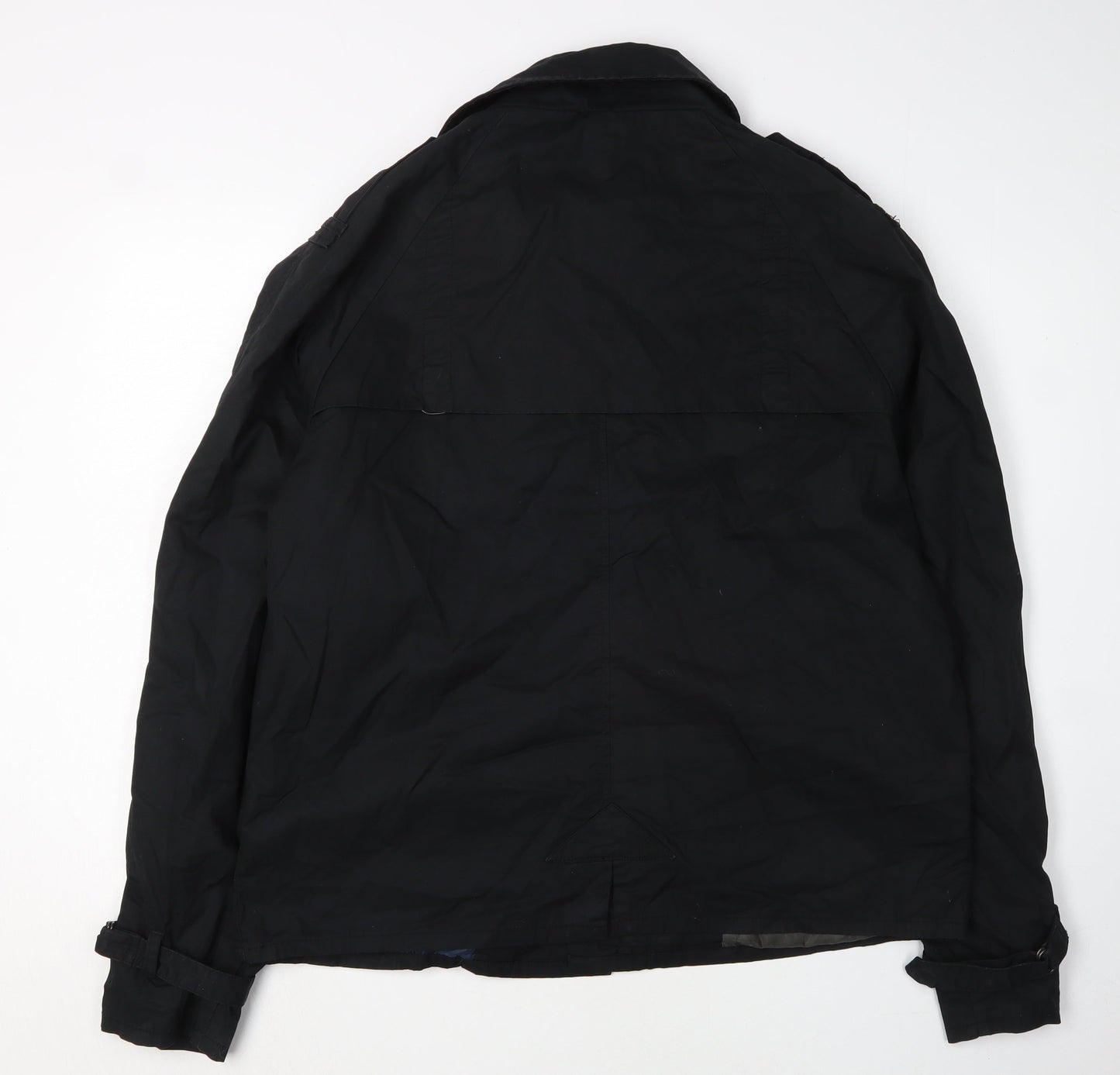 JBCJ Men's Black XL Trench Coat, Cotton Shell