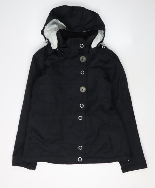 oberMeyer Women's Black Parka Jacket Size 12 Hooded