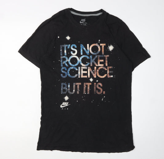 Nike Men's Black Medium Slim Fit Space T-Shirt