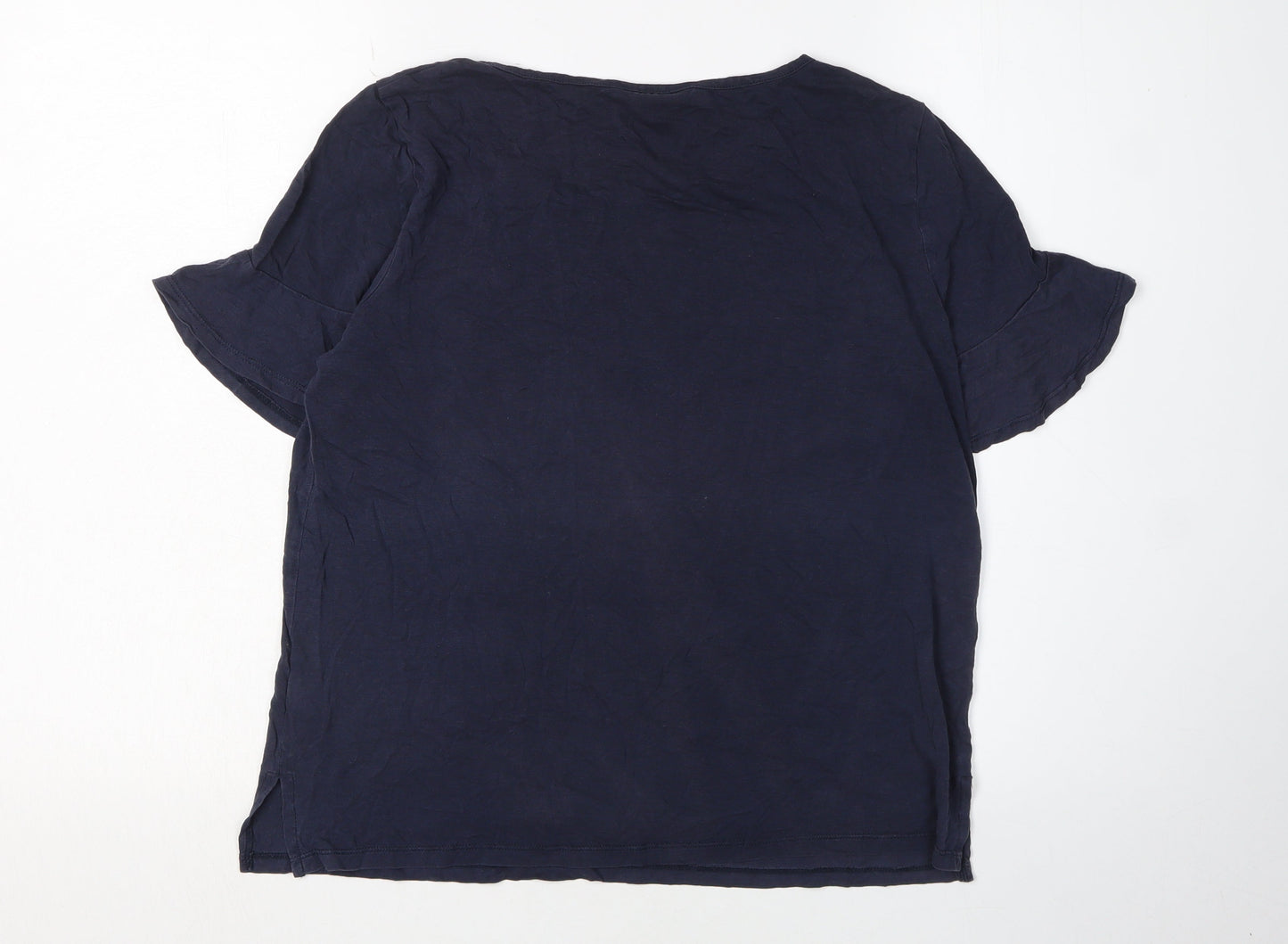 Great Plains Women's Blue Basic T-Shirt - Size L