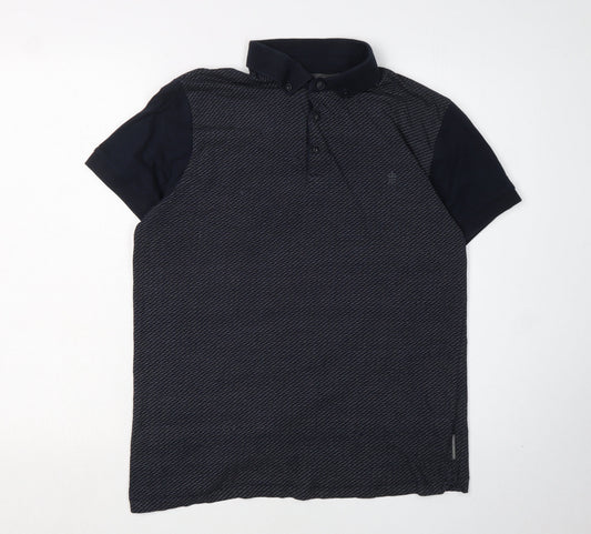 French Connection Men's Black Polo Shirt, L, Casual Style