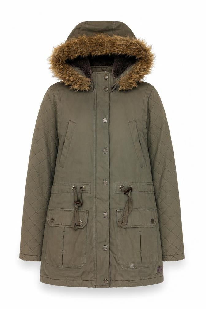 Womens UK Size 10 Regular FatFace Green Cotton Blend Jacket