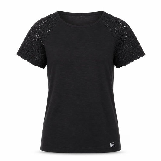 Womens UK Size 8 Superdry Black Cotton Blend T-Shirt