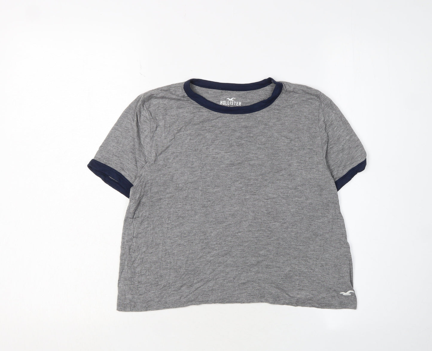 Hollister Womens Grey Cropped T-Shirt XS Casual