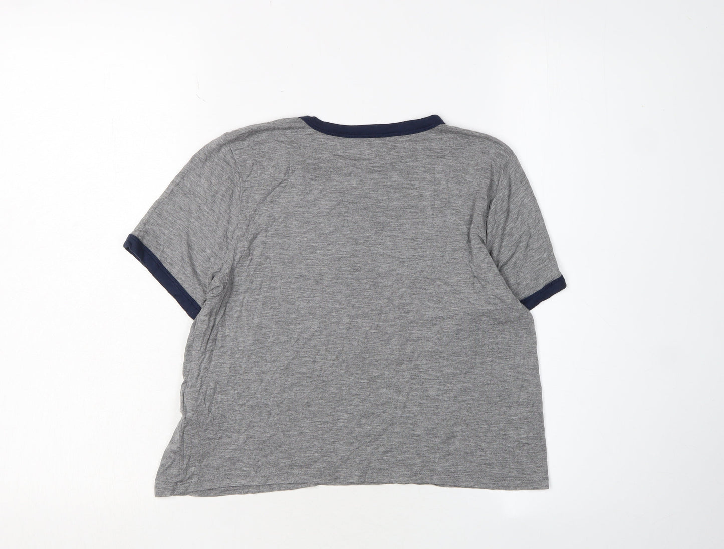 Hollister Womens Grey Cropped T-Shirt XS Casual