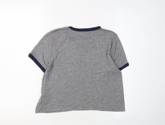 Hollister Womens Grey Cropped T-Shirt XS Casual